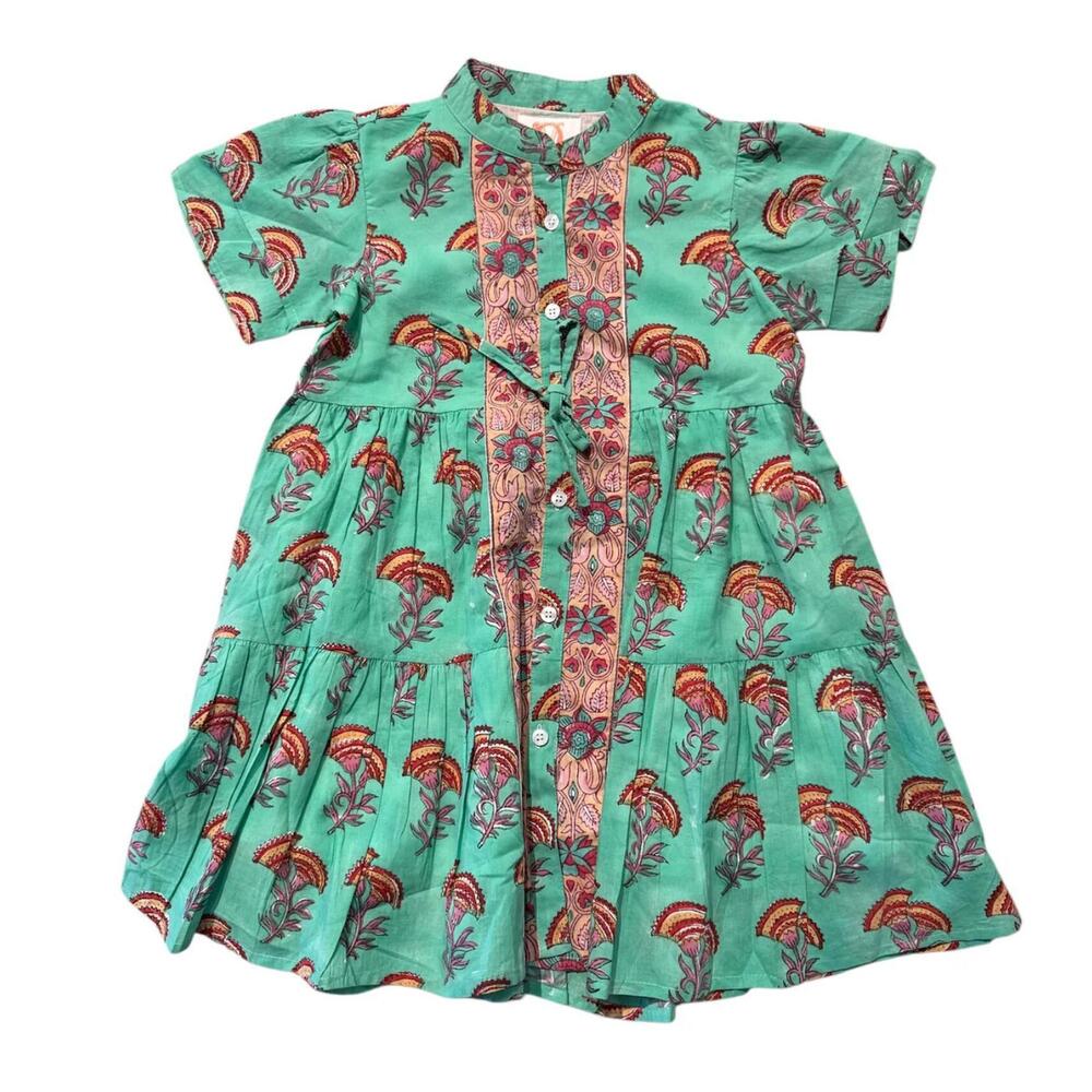 NEW VICTORIA DUNN girl's magnolia flutter dress in green